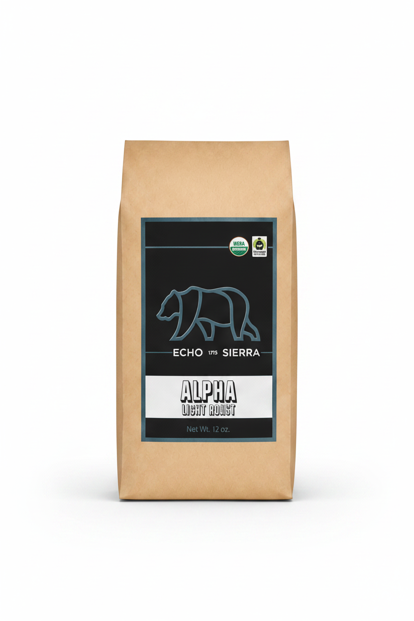 Alpha Light Roast coffee bag