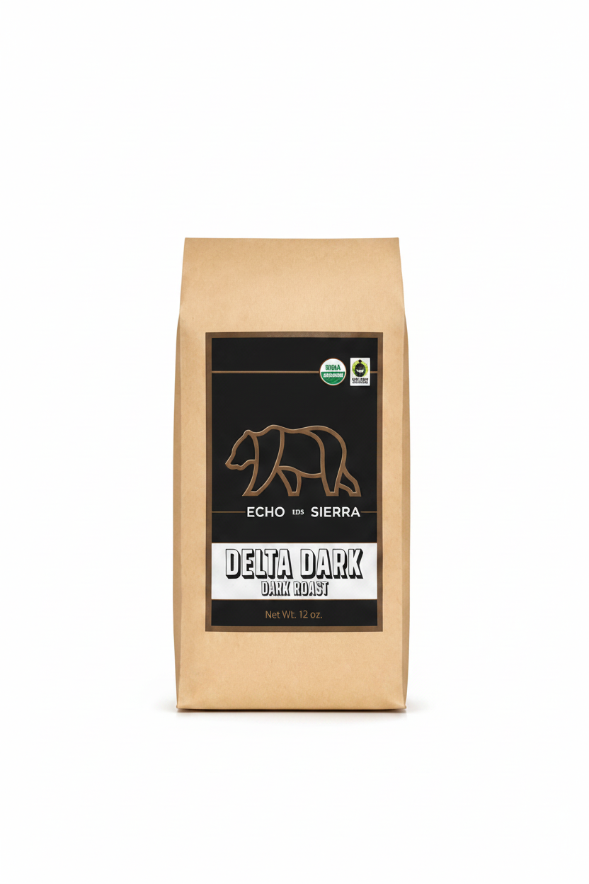 Delta Dark Dark Roast coffee bag